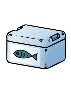 Kühlbox (mit Fisch-Aufkleber)